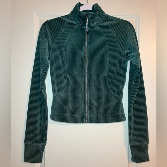 Lululemon Scuba Track Jacket *Velvet Cord in Storm Teal Size 2 - Picture 7 of 9